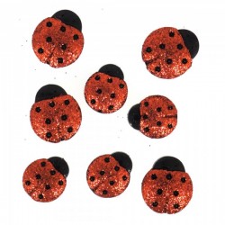 Decorative Buttons - Glitter Ladybugs